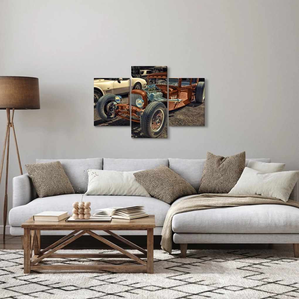 Tablou cu mașina maro (90x60 cm)