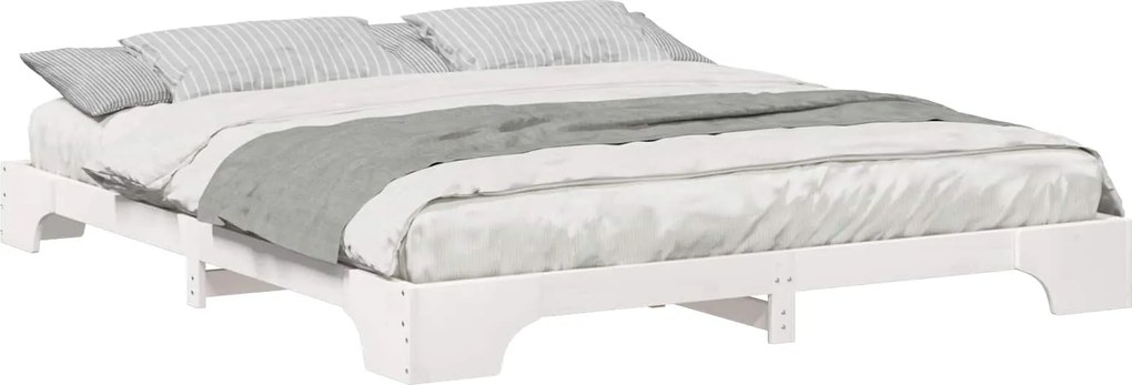 vidaXL Cadru de pat Alb 180 x 220 cm Lemn de pin masiv