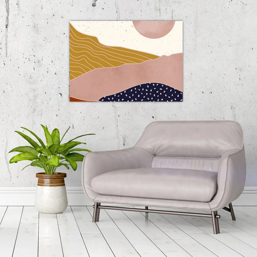 Tablou pe sticlă - Muntele de design Spacefrog N⁰3 (70x50 cm)