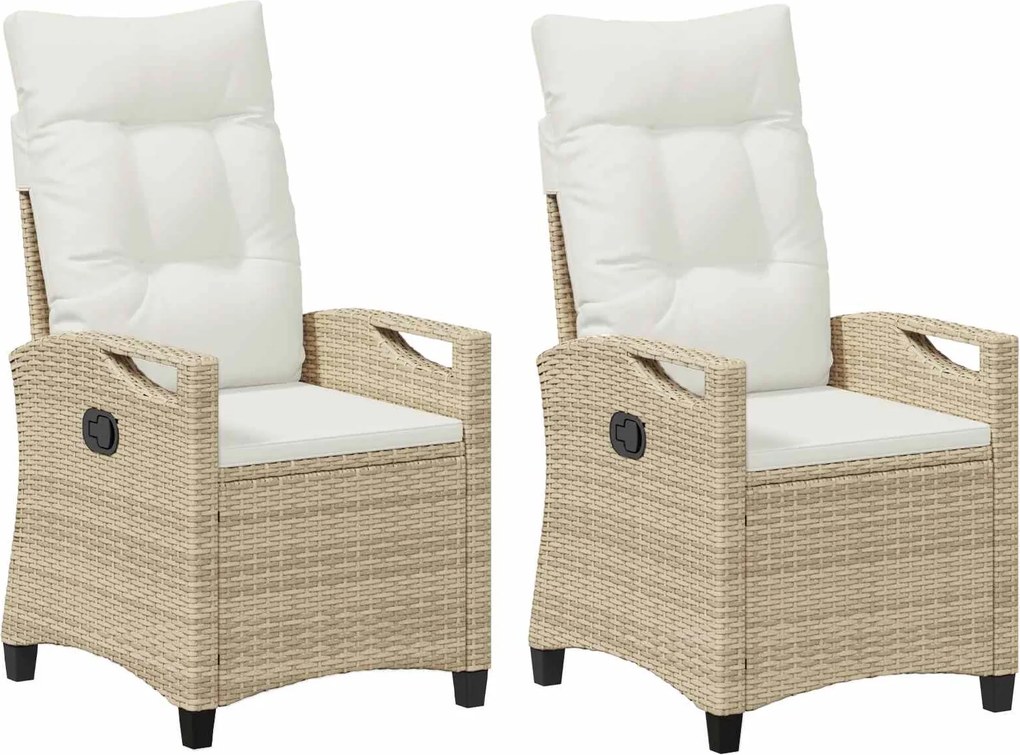 vidaXL Scaun pentru Grădină 2 pcs Bej și crem 56 x 60 x 112 cm