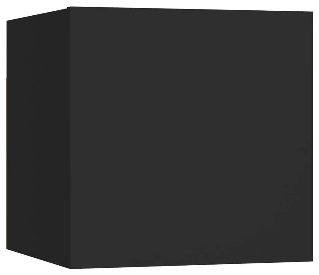 Set dulap TV, 8 piese, negru, PAL Negru, 60 x 30 x 30 cm, 8