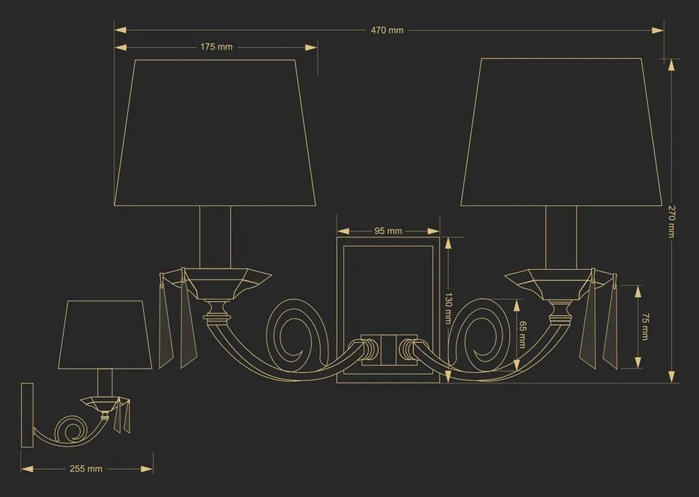 Aplica design clasic cristal Asfour Monza