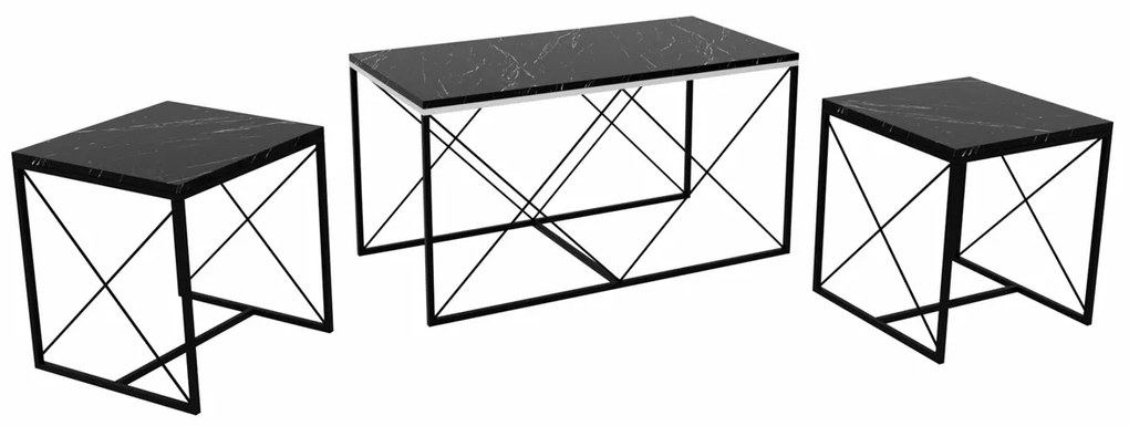 Masă de cafea Defne Black Marble
