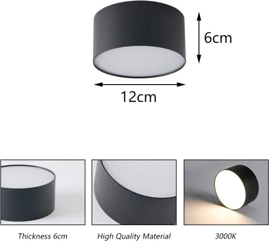 BRILAGI - Corp de tavan pentru exterior cu LED FORIS LED/14W/230V, Ø 12 cm, negru, IP44