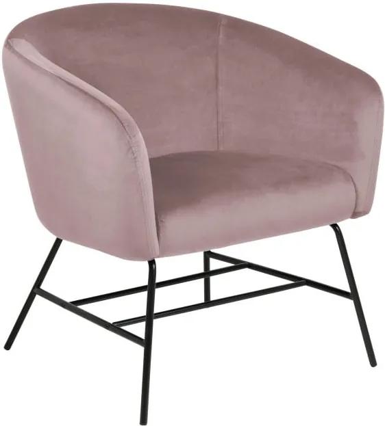 Scaun tapițat cu husă din catifea Actona Ramsey, roz pudră