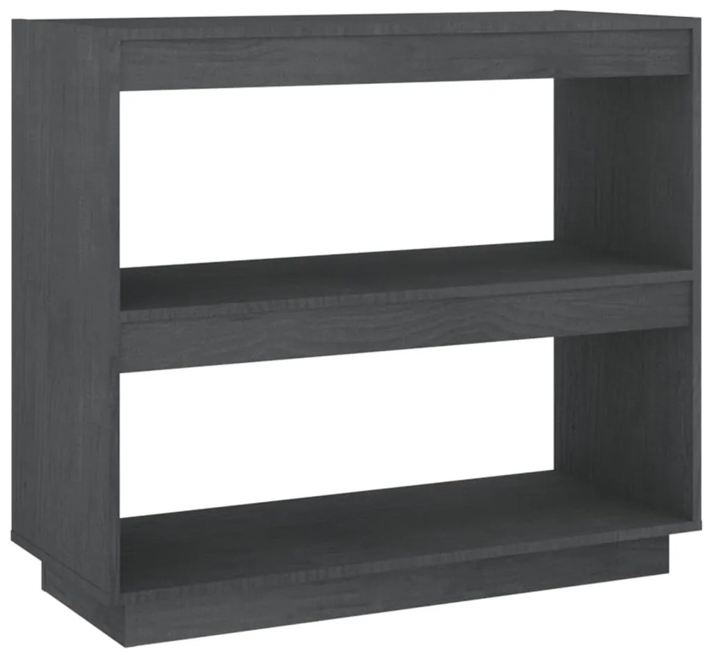 810881 vidaXL Bibliotecă, gri, 80x35x71 cm, lemn masiv de pin