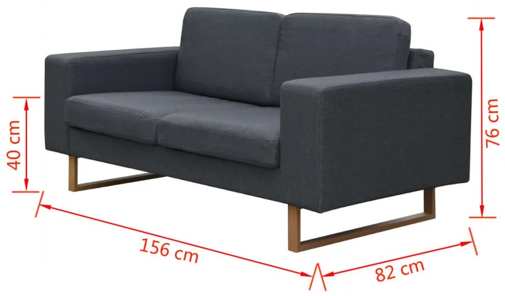 Canapea cu 2 locuri, gri inchis, material textil Morke gra, Canapea cu 2 locuri