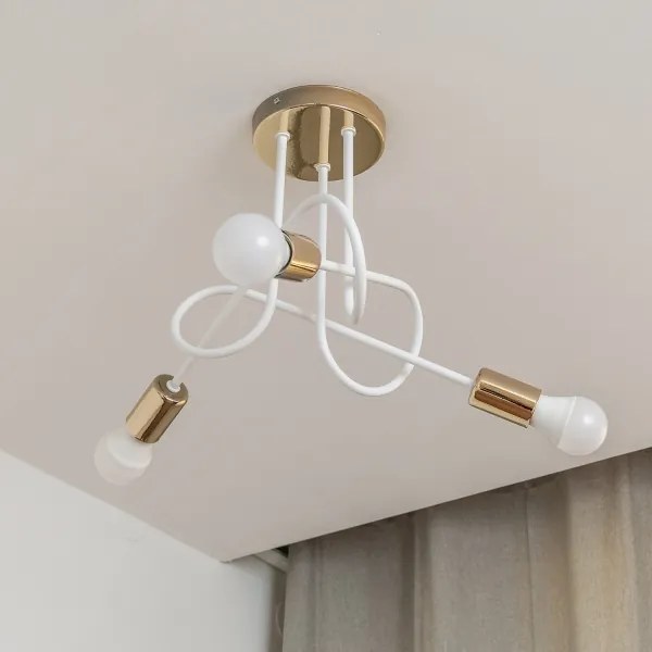 Lustră aplicată OXFORD 3xE27/15W/230V aurie/albă