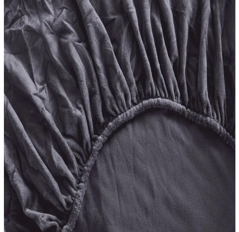 Cearsaf Cocolino microplus cu elastic SOFT 180x200 cm gri antracit