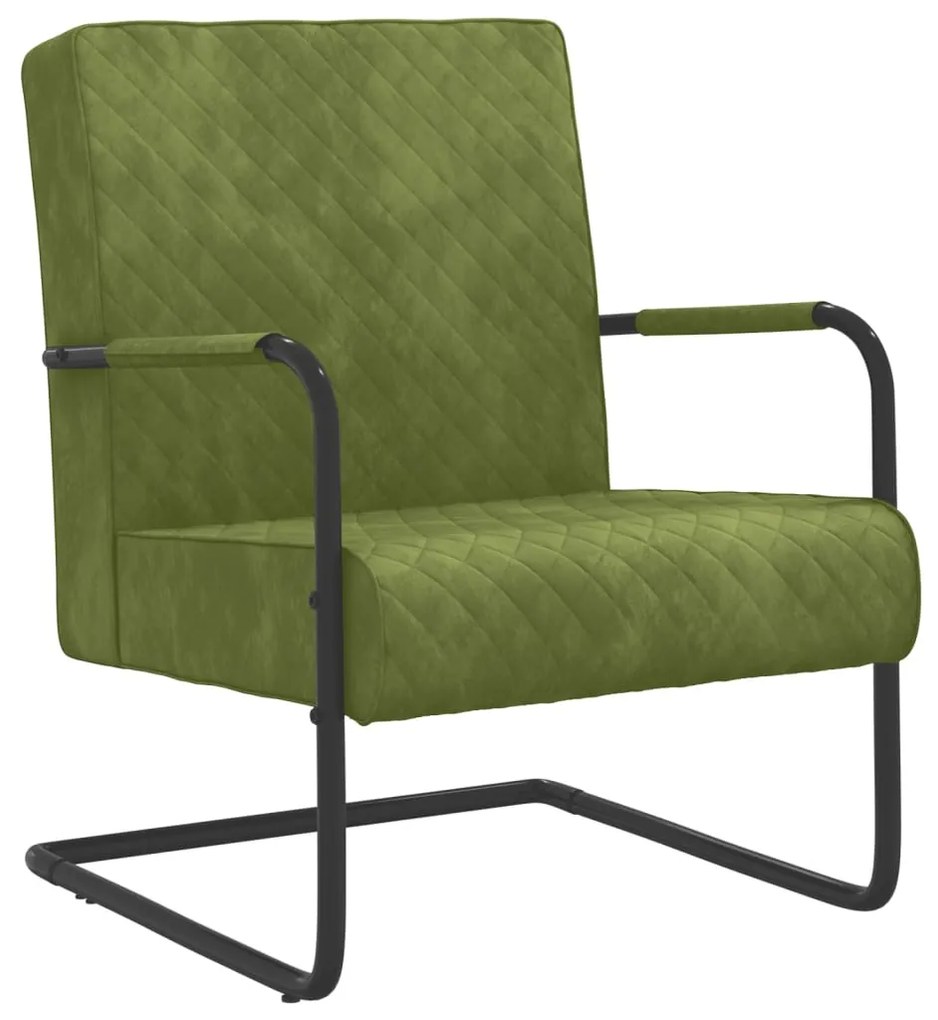 Scaun tip consolă, verde deschis, catifea