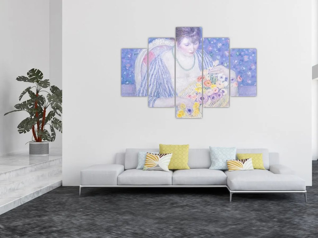 Tablou - Frederick Carl Frieseke,  The Basket of Flowers, reproducere (150x105 cm)