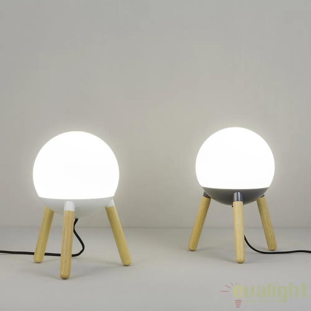 Lampa de masa / Veioza design modern minimalist natur / alb / opal Mine White 28378