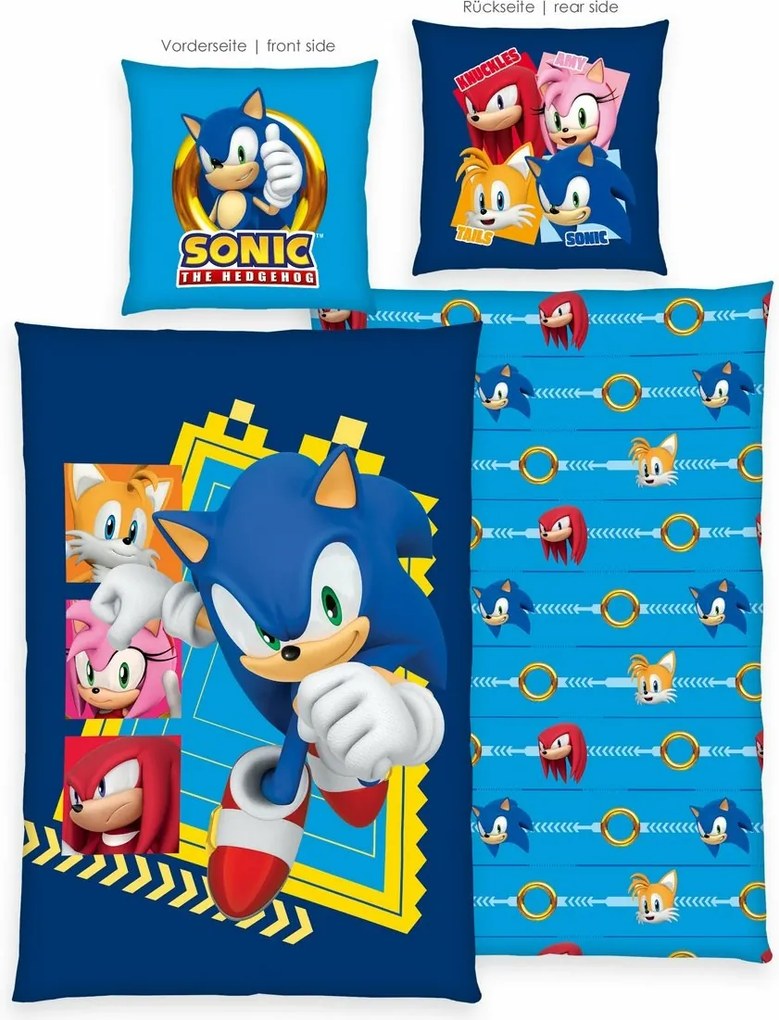 Lenjerie de pat din bumbac Herding Sonic, 135 x 200 cm, 80 x 80 cm