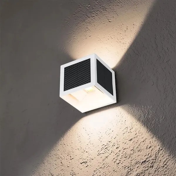 Lampă de perete solară cu LED și senzor 9W/3,7V 3000/4000/6000K IP65 2600 mAh albă