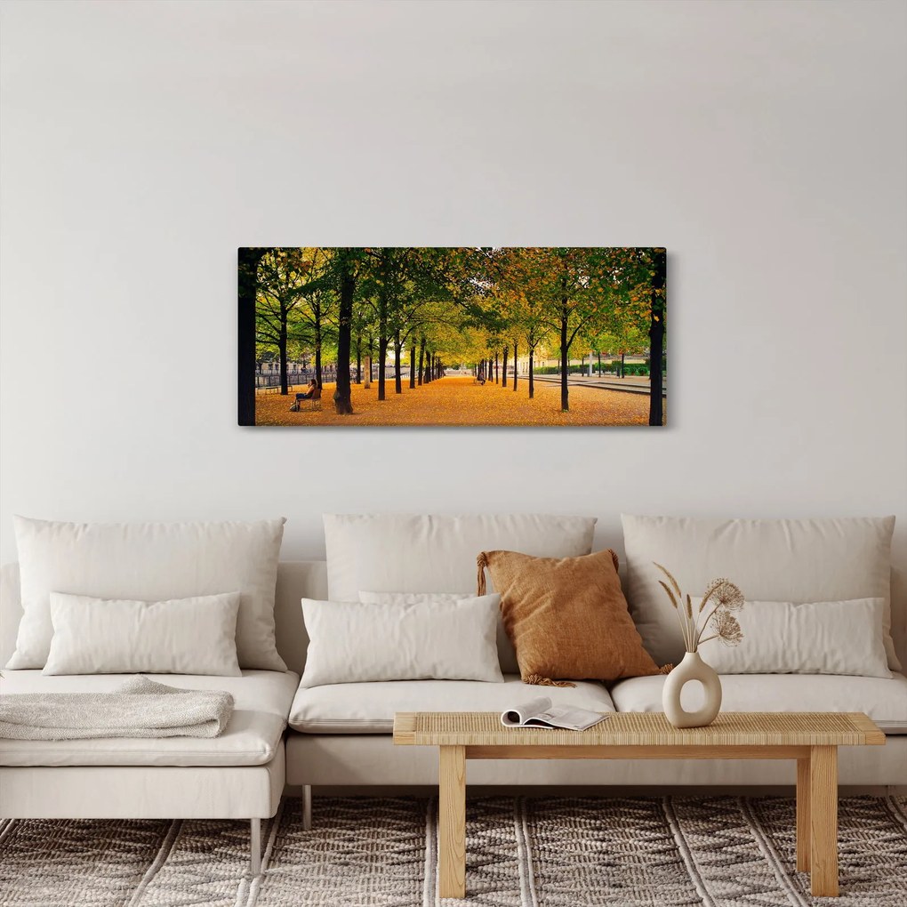 Tablou cu alee cu copaci în toamnă (120x50 cm)