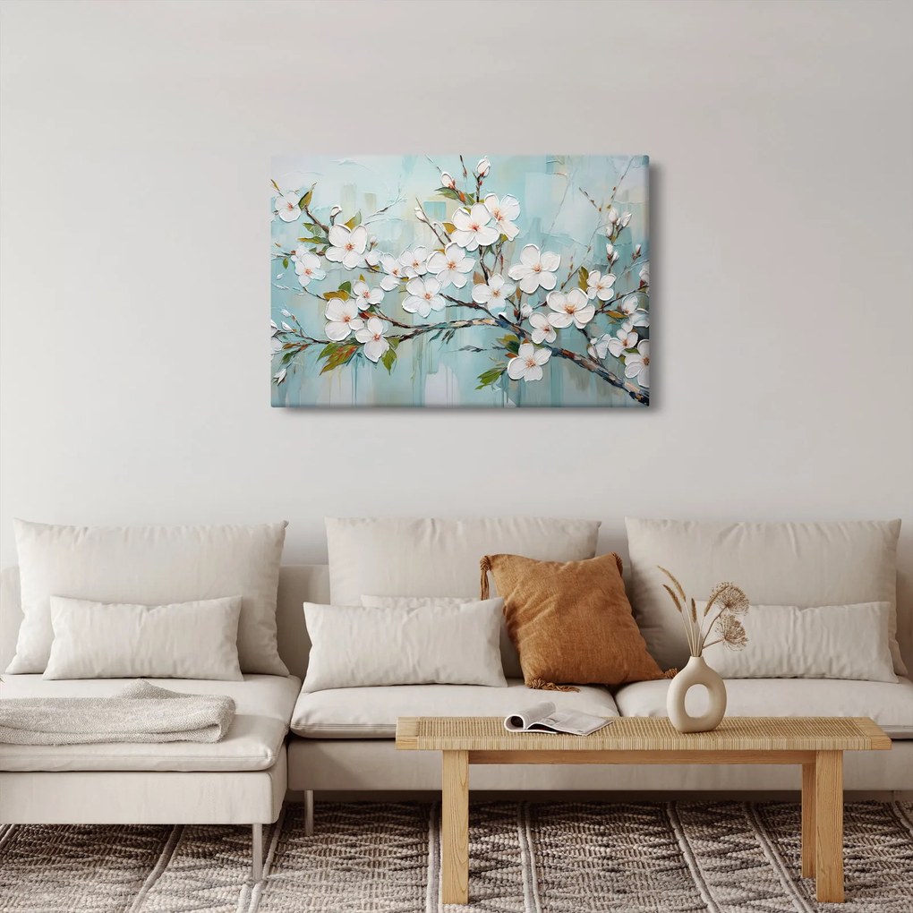 Tablou - Pictură, ramuri de copac înflorit (90x60 cm)