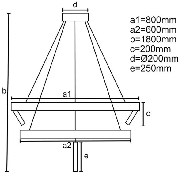 Lustră LED dimabilă pe cablu LED/140W/230V 3000-6500K + telecomandă