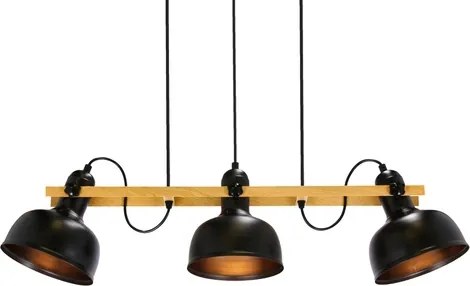 Lustră pe cablu RENO 3xE27/40W/230V neagră/maro