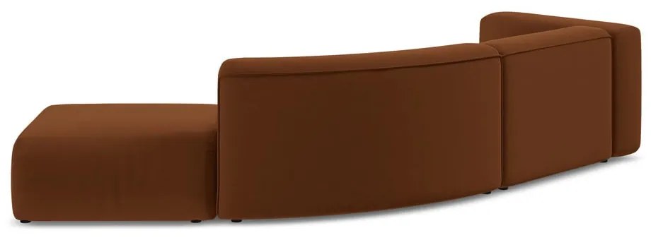 Șezlong portocaliu/maro cu tapițerie din catifea (cu colț pe partea dreaptă) Ekahi – Makamii