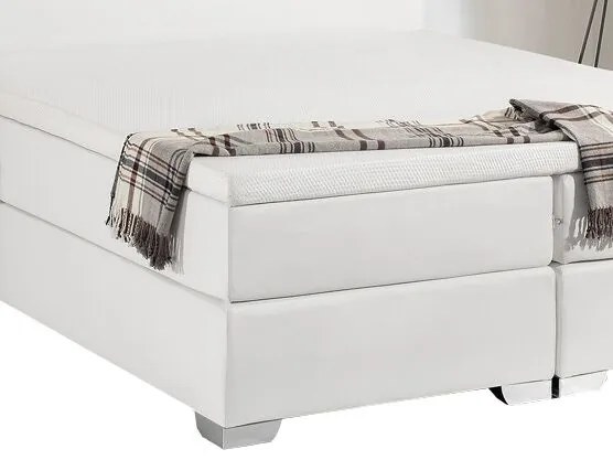 Pat matrimonial 180 cm PREMIER (cu saltele) (alb). 1007429