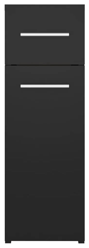 Dulap de farmacie, negru, 20x45,5x60 cm, PAL Negru, 1