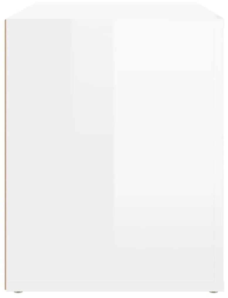 Noptiera, alb extralucios, 60x36x45 cm, lemn compozit 1, Alb foarte lucios