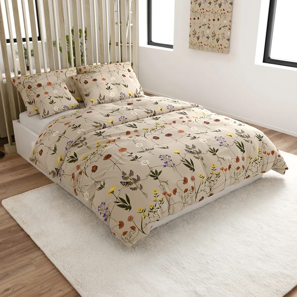 Lenjerie de pat din microfibra HERBAR bej Dimensiune lenjerie de pat: 70 x 90 cm | 140 x 220 cm