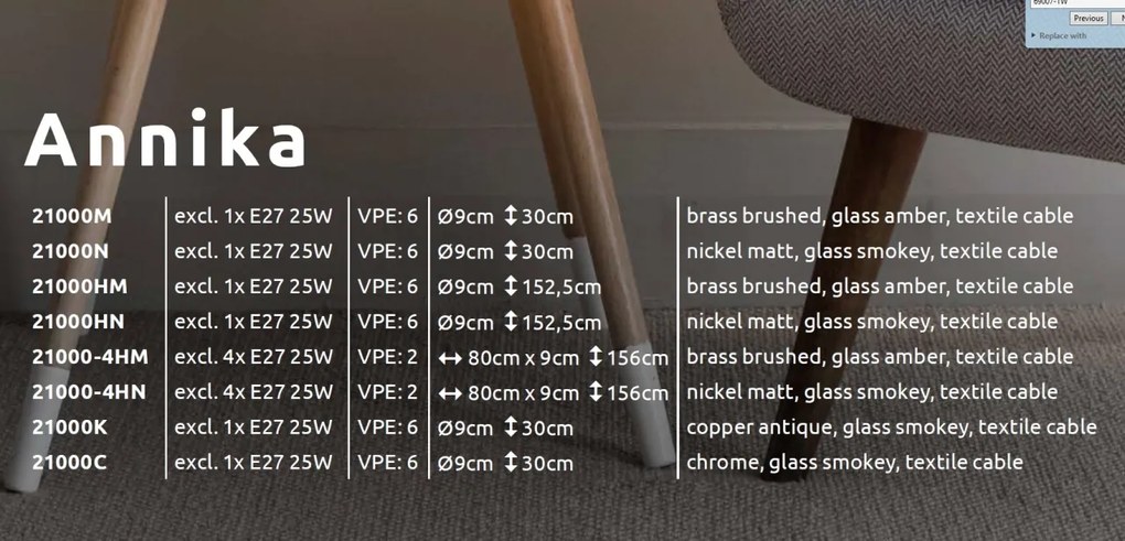 Lustra moderna cu 4 pendule ANNIKA alama 21000-4HM GL