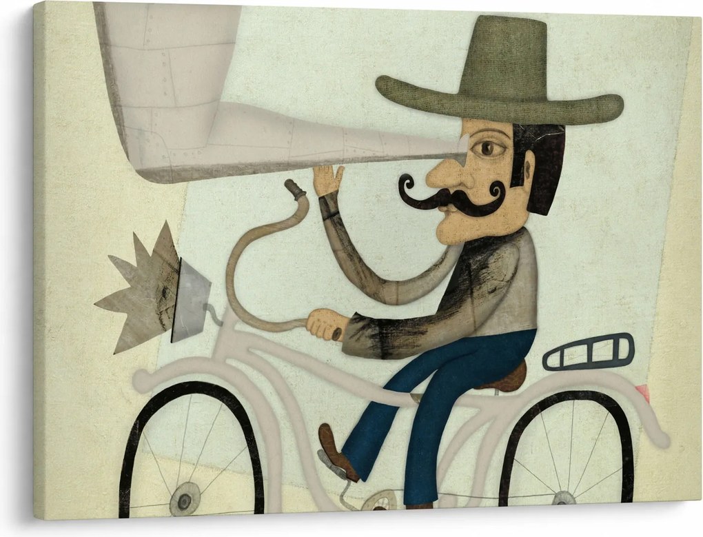 Tablou - Astronom pe bicicletă (70x50 cm)