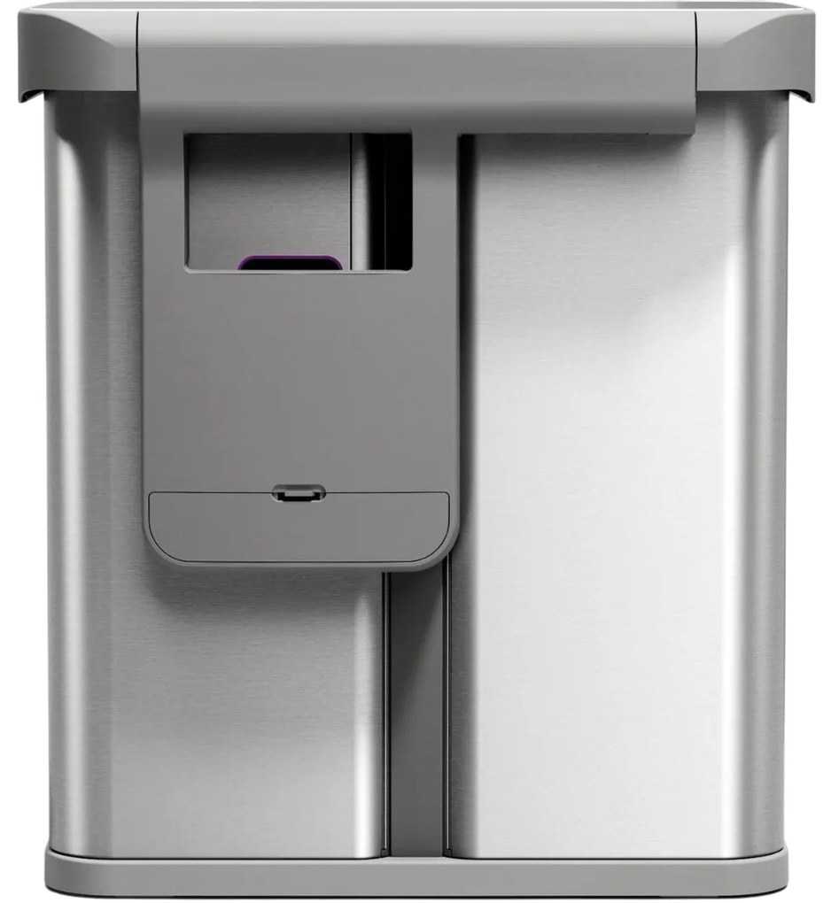 Coș de gunoi fără atingere Simplehuman, cu comandăvocală, pentru sortarea deșeurilor, 58 l, inox