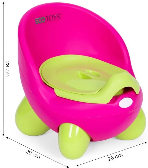 Ghiveci cu inserție detașabilă, picioare anti-alunecare roz-verde