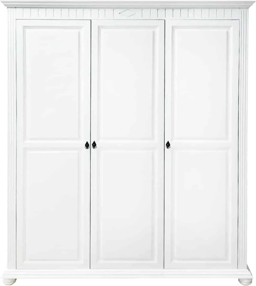 Dulap lemn masiv alb Natalie, 170 × 60 × 210 cm