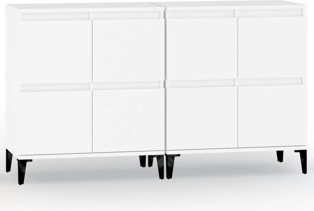 vidaXL Dulapuri, 2 buc, alb, 60x35x70 cm, lemn prelucrat