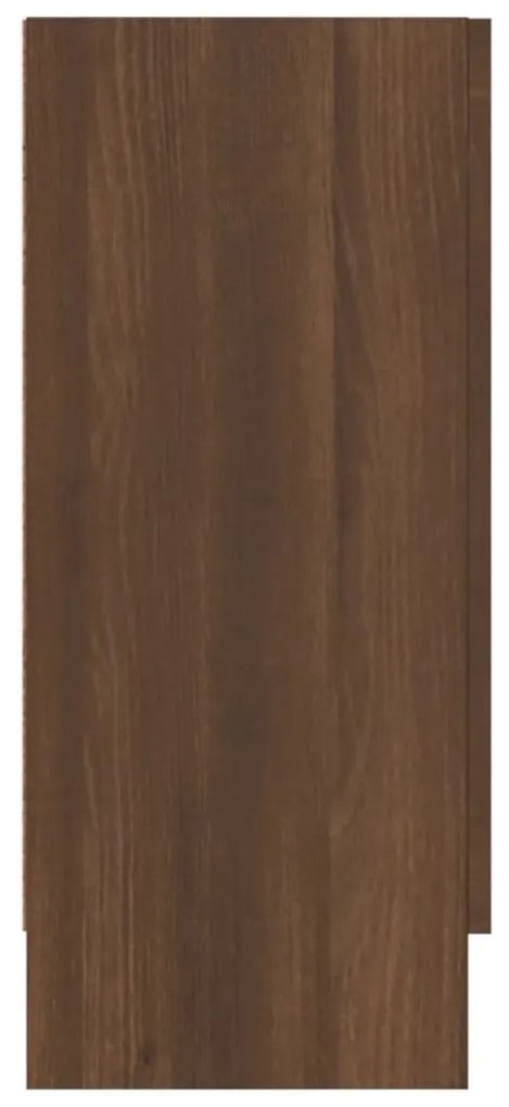 Dulap vitrina, stejar maro, 120x30,5x70 cm, lemn prelucrat 1, Stejar brun, Lemn compozit si sticla