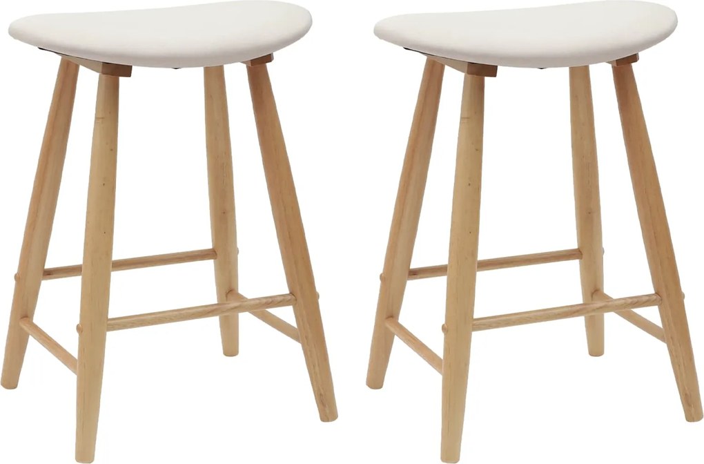 vidaXL Scaune de dining 2 pcs natural 46 x 37 x 63 cm