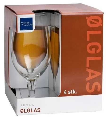 Set 4 pahare pentru bere Lyngby Glas Juvel, 490 ml