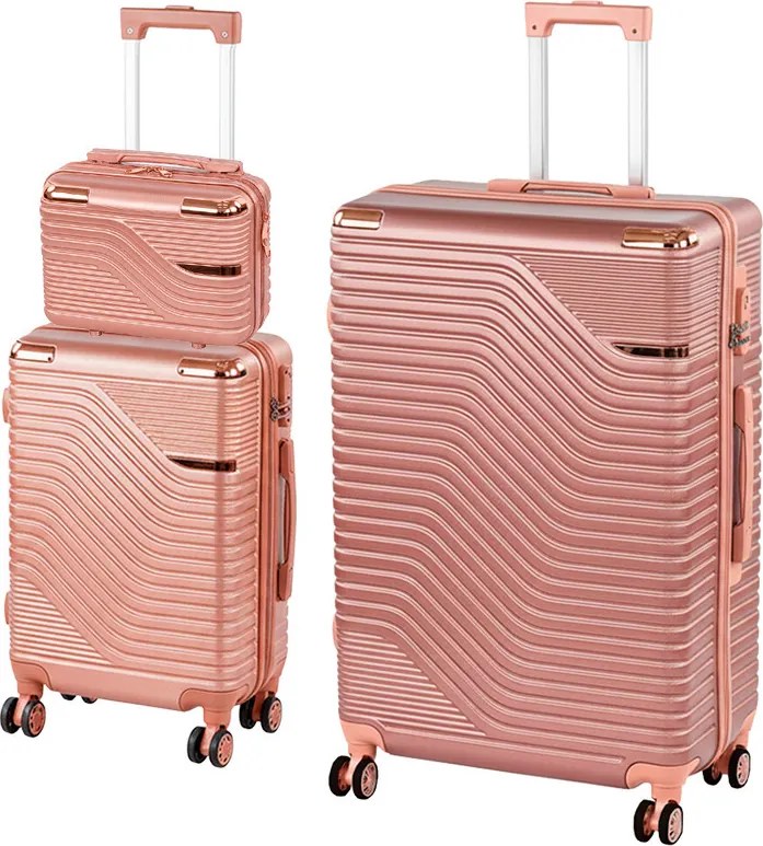 TraveLux Urban XVI set valiză rulantă aur roz