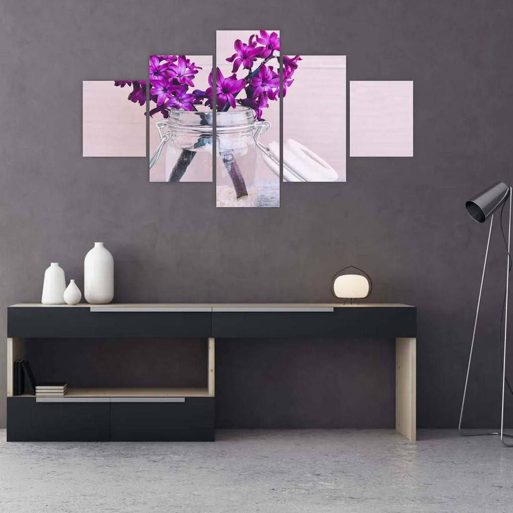 Tablou cu flori violete (125x70 cm), în 40 de alte dimensiuni noi