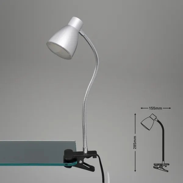 Lampă LED cu clemă GRIP LED/2,5W/230V argintiu Briloner 2615-014P