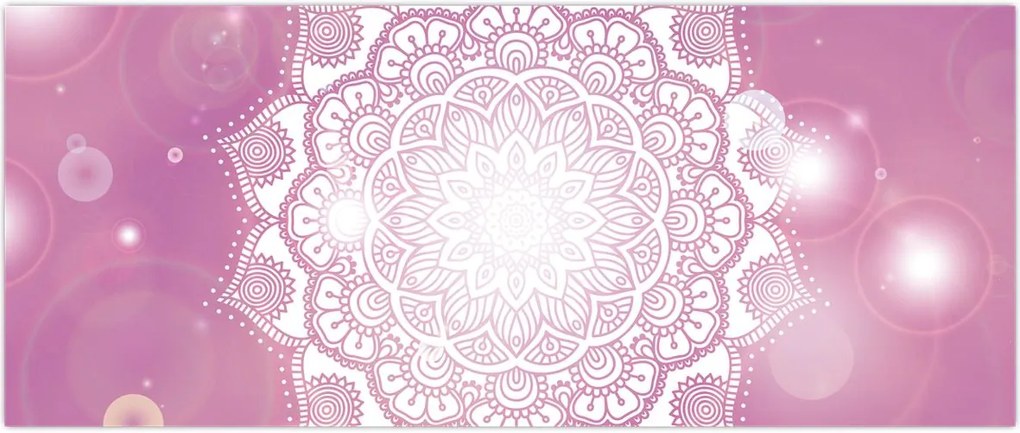 Tablou - Mandala pe fundal roz (120x50 cm)