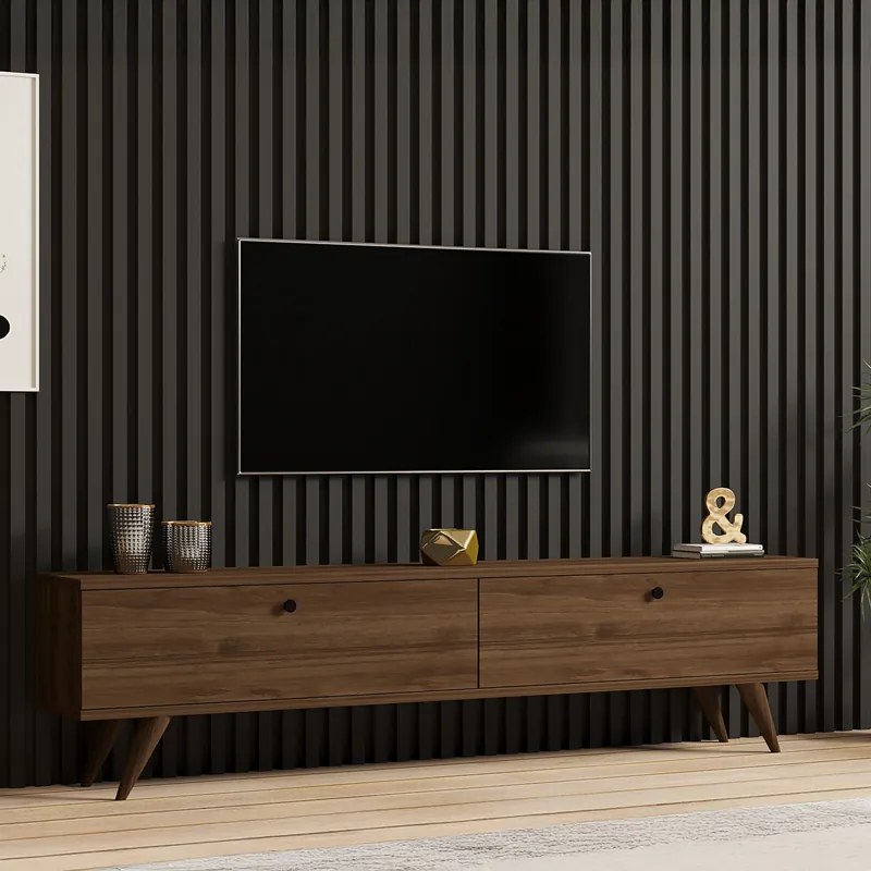 Comoda TV Jatera, culoare nuc, 160 x 25 x 40 cm