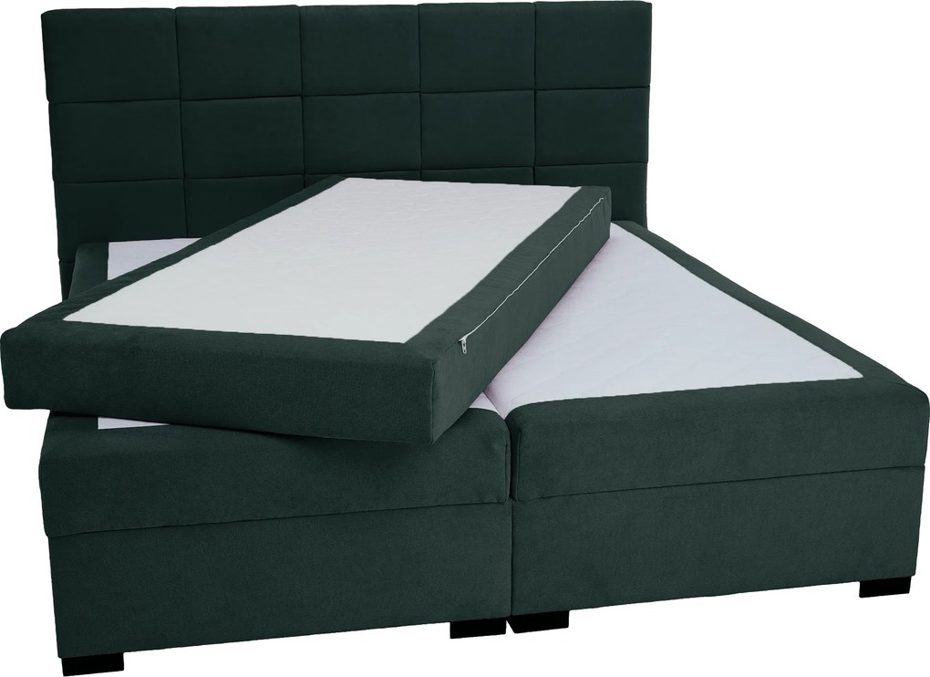 Pat boxspring, 200x200, verde, APRIL