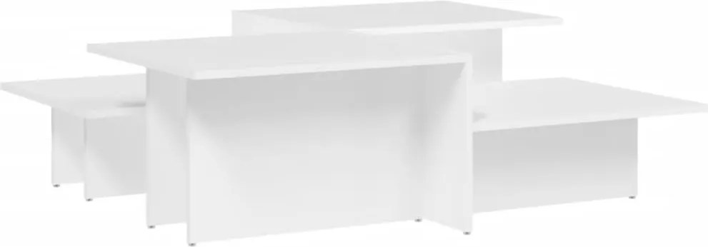 vidaXL Măsuțe de cafea, 2 buc., alb, lemn prelucrat