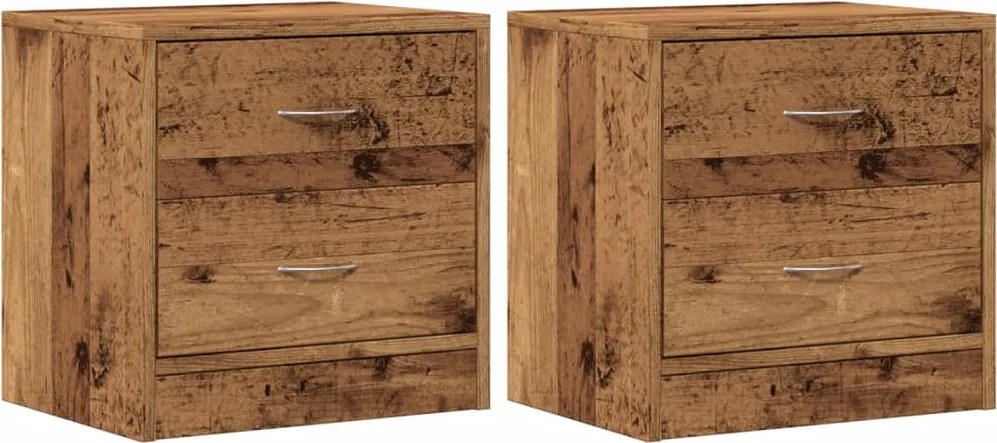 vidaXL Noptiere, 2 buc, lemn învechit, 40x30x40 cm, lemn prelucrat