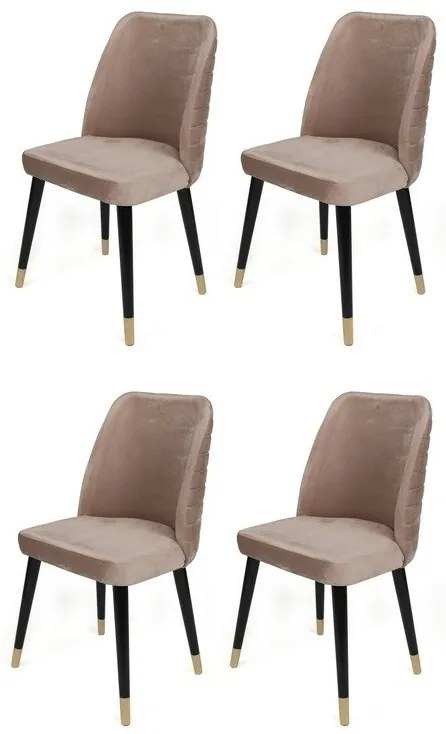 Set de scaune de sufragerie Hugo Beige and Black, 4 buc.