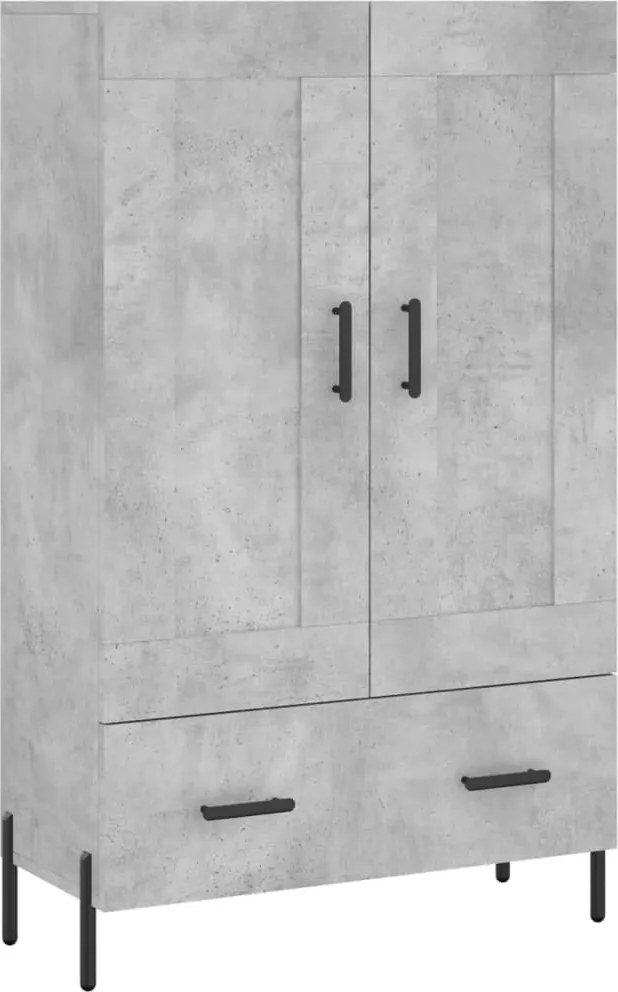 vidaXL Dulap înalt, gri beton, 69,5x31x115 cm, lemn compozit