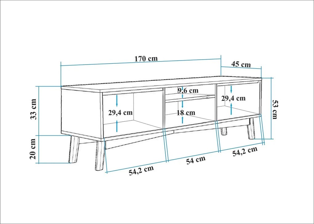 Comoda TV, Hanah Home, Vina, 170x53x45 cm, Maro