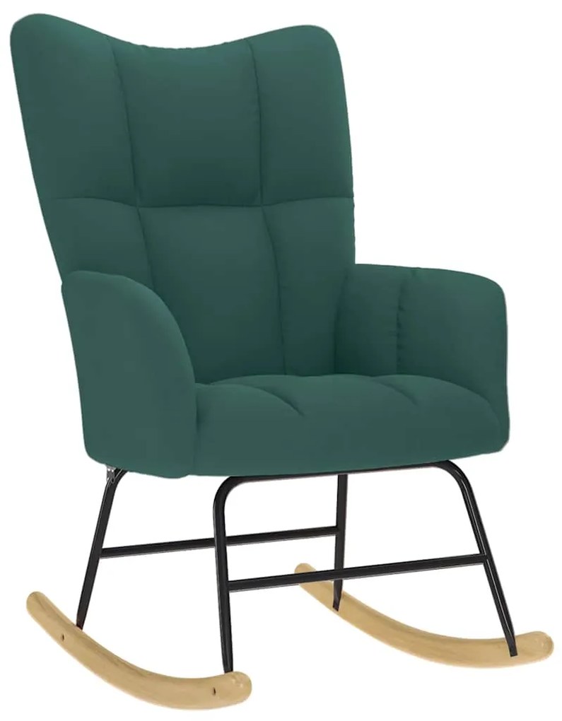 vidaXL Scaun balansoar, verde închis, material textil