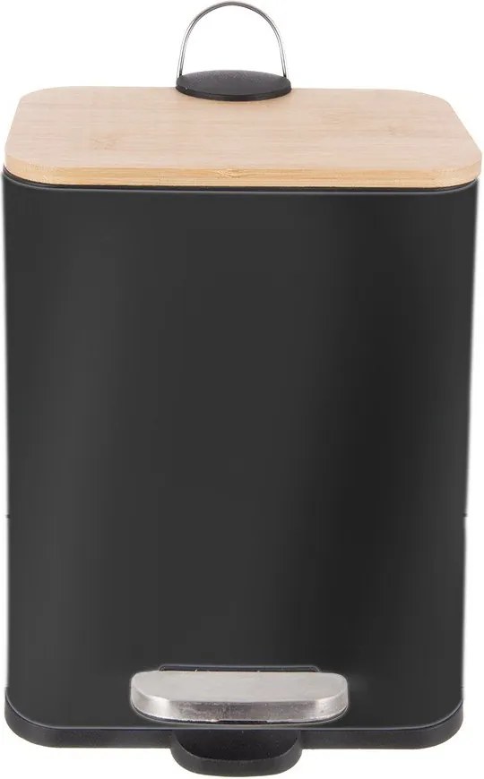 Coș de gunoi negru cu pedală din oțel inoxidabil 5 l Black – Orion