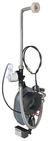 Bruckner - Pisoar SCHWARN alimentare pe spate, evacuare pe spate + sistem de spălare încorporat 6V DC alb